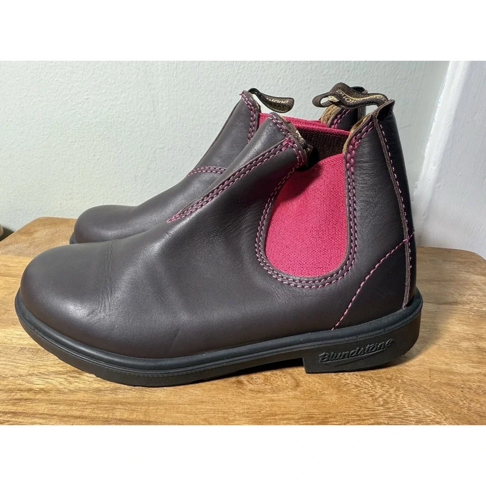 Blundstone 1410 Boots Big Kids US 4 Leather Pull-On‎ Chelsea AU 3 Black Pink